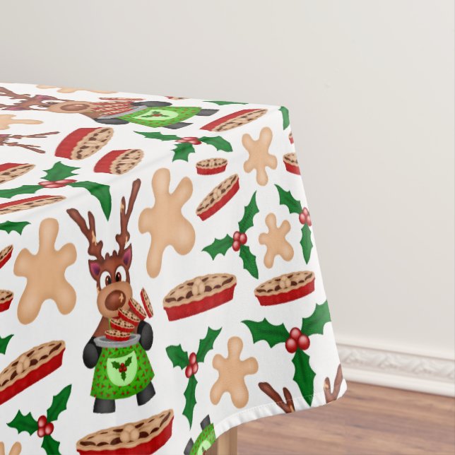 Toalha De Mesa Reinador De Natal Festivo Verde E Vermelho Kasky (Posição Original)