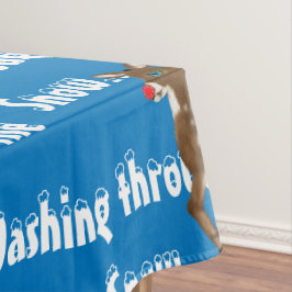 Toalha De Mesa Reindeer de Natal Branco Azul