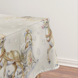 Toalha De Mesa Reindeer Sleigh Holiday Tablecloth