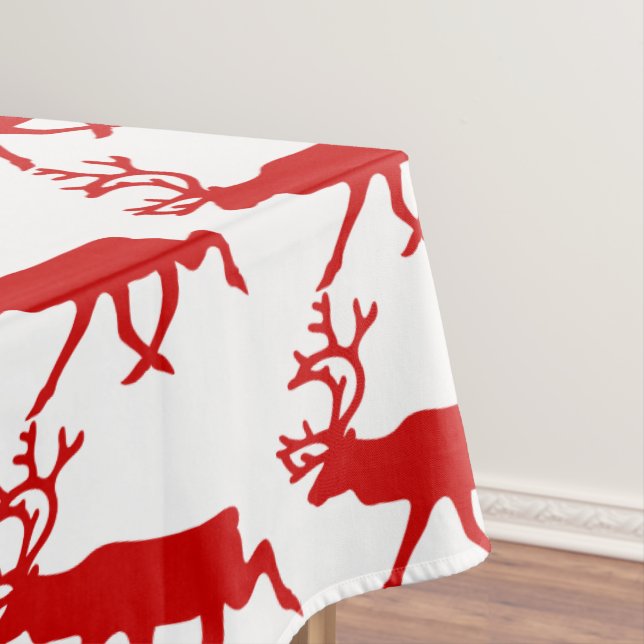 Toalha De Mesa Reindeer Vermelho/Silhueta das Caraíbas (Posição Original)