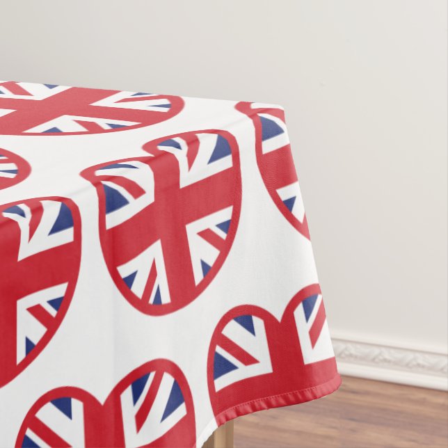 Toalha De Mesa Reino Unido Union Jack Flag Heart (Posição Original)