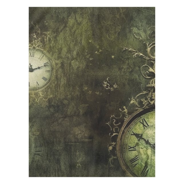 Toalha De Mesa Relógio Russo Emerald Green Steampunk (9) (Frente)