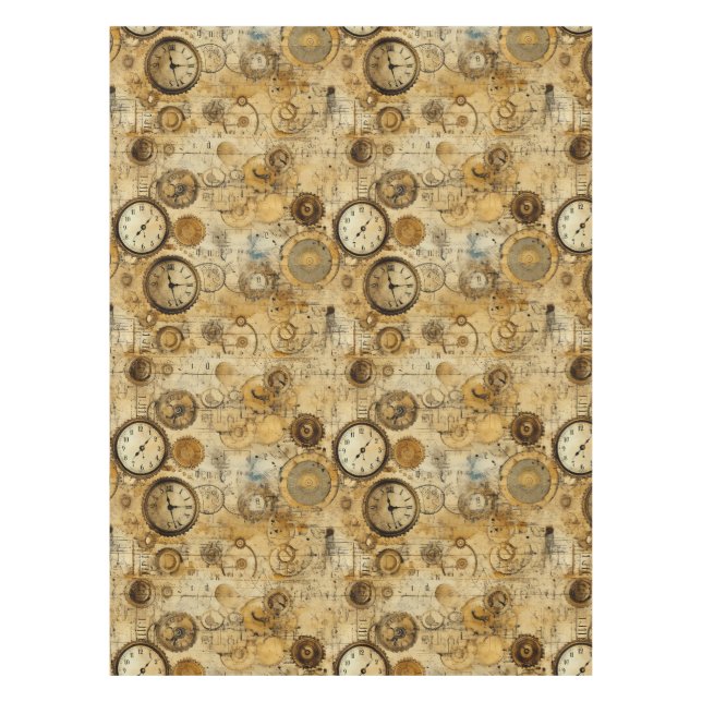 Toalha De Mesa Relógio Russo Steampunk Grunge (5) (Frente)