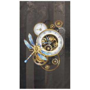 Toalha De Mesa Relógio Steampunk com Dragonfly Mecânica