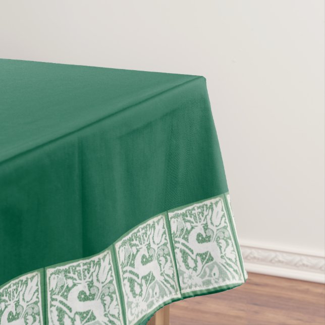 Toalha De Mesa Rena de Natal Verde Lace 60" x 84" (Posição Original)