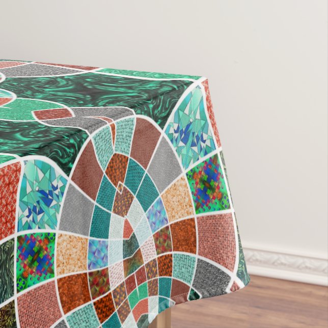 Toalha De Mesa Repetição de imagens com efeito fractal ligeiro (Posição Original)