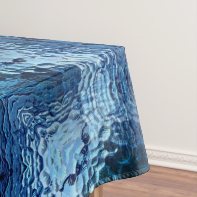 Toalha De Mesa Repetição de vidro torto e martelado azul (Posição Original)