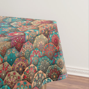 Toalha De Mesa Retalhos do vintage com elementos florais da
