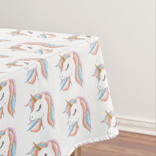 Toalha De Mesa Retângulo Arco-Íris de Pastel, Unicórnio Bonito