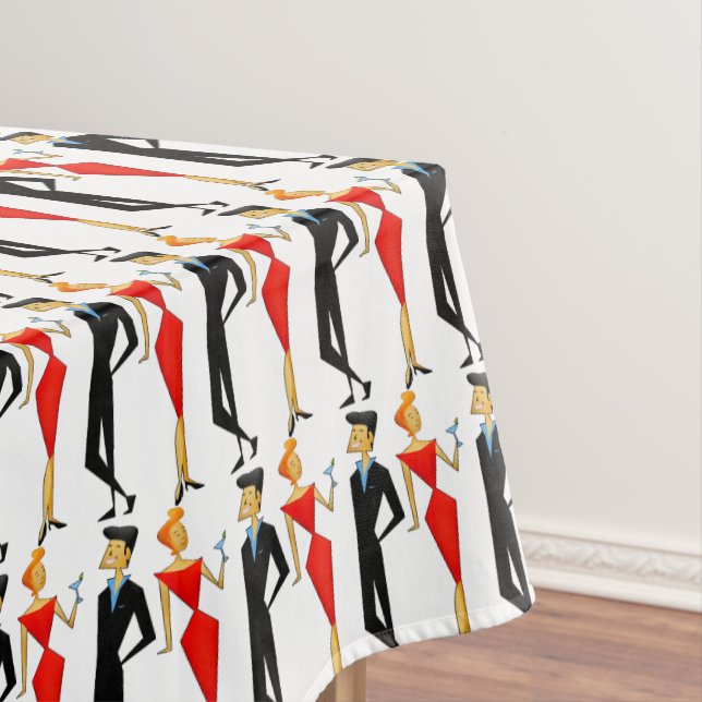 Toalha De Mesa Retângulo do Casal do Coquetel do 50 Retroativo (Posição Original)