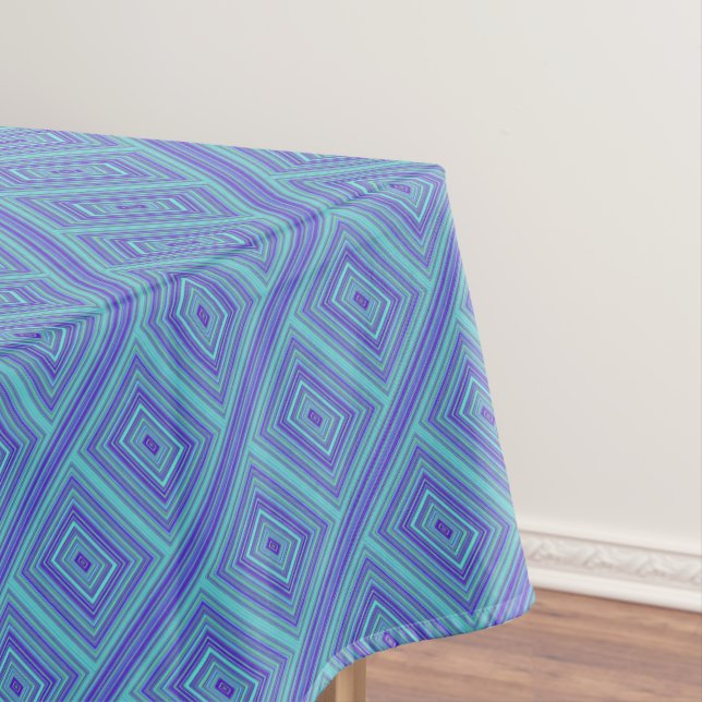 Toalha De Mesa Retângulo Turquesa Verde Azul Roxo Geométrico (Posição Original)