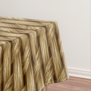 Toalha De Mesa Retângulo Único de Padrão de Onda de Twine Rustic