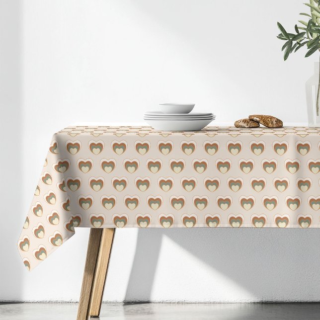 Toalha de Mesa Retro Bloom Marrom Verde Aconchegan (Retro Bloom Tablecloth Brown Green Cozy Accent)