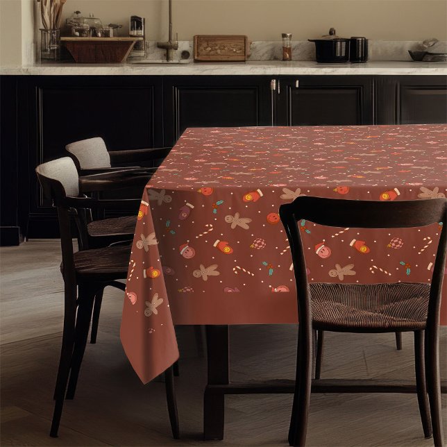 Toalha De Mesa Retro Christmas Cloth Pastel Peaceful Dining (Retro Christmas Cloth Pastel Peaceful Dining)