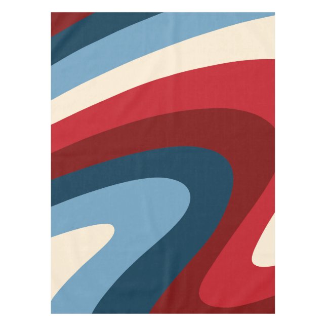 Toalha De Mesa Retro clássico, espirais dos anos 70 (Frente)