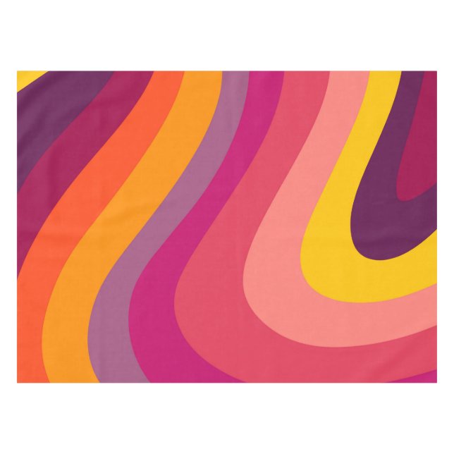 Toalha De Mesa Retro-espirais - pôr do sol (Frente (Horizontal))