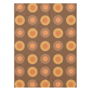 Toalha De Mesa Retro Ponto do Meio-Século Queimado Laranja