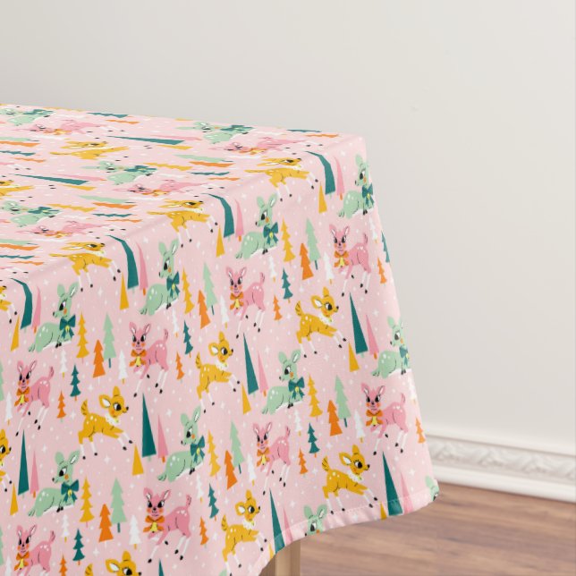Toalha De Mesa Retro Reindeer Wonderland Holiday Patterno (Posição Original)