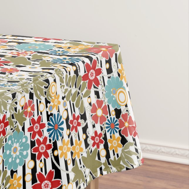 Toalha De Mesa Retro, retro floral (Posição Original)