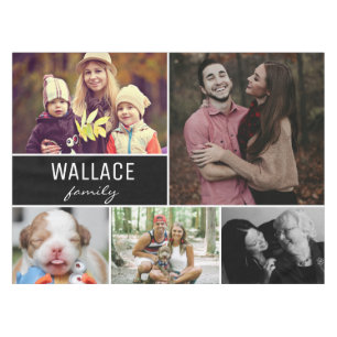 Toalha De Mesa Reunião de Colagem de Fotos do Nome da Família