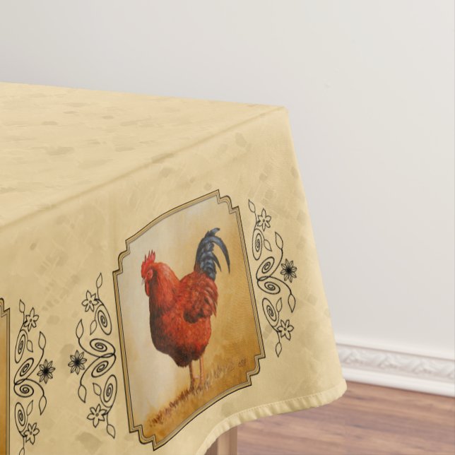 Toalha De Mesa Rhode Island Red Rooster Amarelo Fundo (Posição Original)