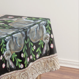 Toalha De Mesa Rico de Decoração Floral do Coelho da Tapeçaria Re