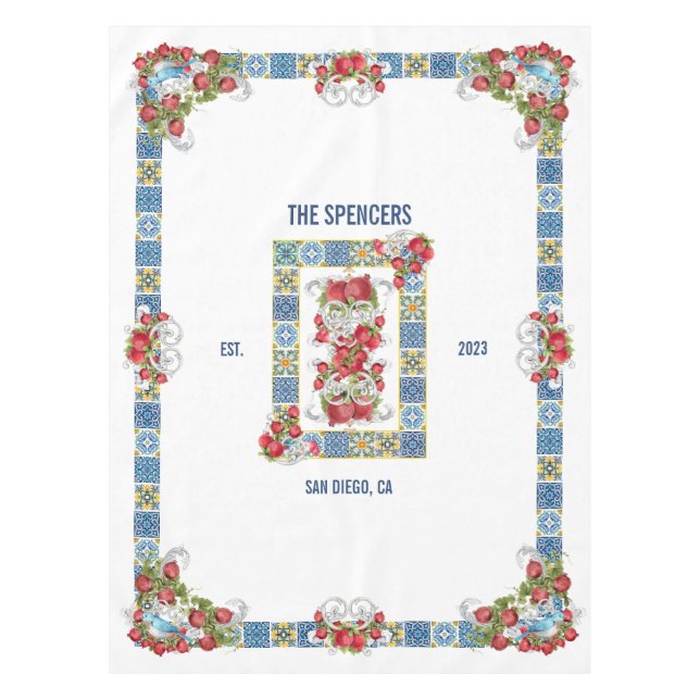 Toalha De Mesa Rico Maiolica para Azulejos Sicilianos (Frente)