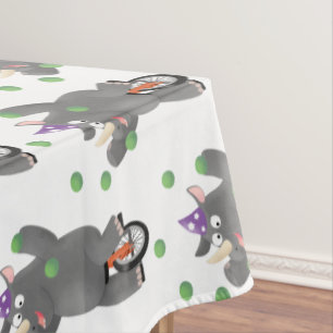 Toalha De Mesa Rinoceronte giro e engraçado fazendo malabarismo e