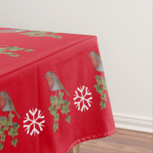Toalha De Mesa Robin abarrotado de aves selvagens com folhas de e