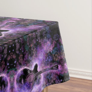 Toalha De Mesa Rock N Roll Guitar Tableloth Roxo