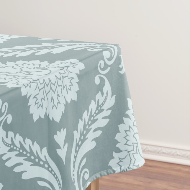 Toalha De Mesa Rococo Damask Pattern Duck Egg Blue+Teal (Posição Original)