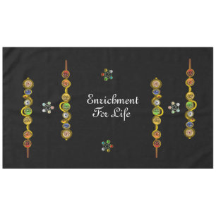 TOALHA DE MESA ROD ASCLEPIUS 7 CHAKRAS,YOGA,TABELA DE ENERGIA ESP