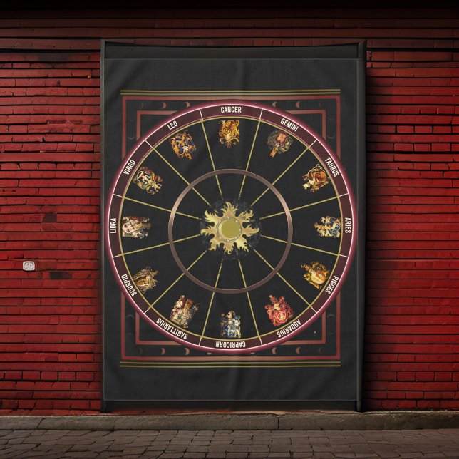 Toalha De Mesa Roda Zodiac Vintage Sol (Criador carregado)