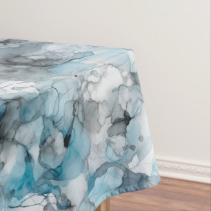 Toalha De Mesa Roios De Tinta Líquida De Cinza Azul-Preso Álcool