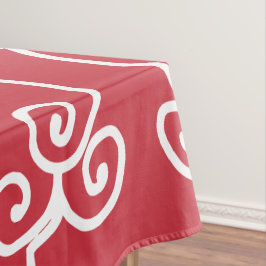 Toalha De Mesa Rolos brancos de tijolos vermelhos