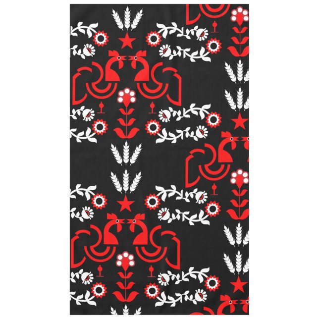 Toalha De Mesa Rooster Cockerel Scandinavian Folart (Frente)