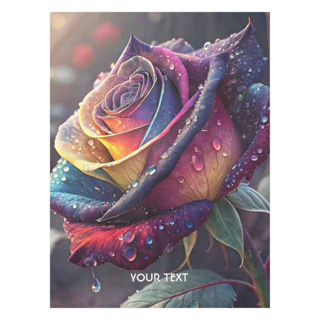 Toalha De Mesa Rosa Amarelo Roxo Fantasia (Frente)