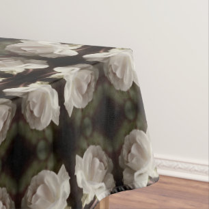 Toalha De Mesa Rosa Branca com Colírio Abstrato Vintage