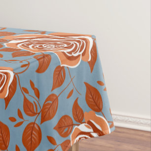 Toalha De Mesa Rosa Com Tons Quentes De Laranja E Ferrugem