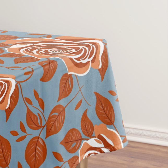 Toalha De Mesa Rosa Com Tons Quentes De Laranja E Ferrugem (Posição Original)