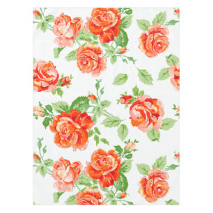 Toalha De Mesa rosa de laranja e impressão branco clássico