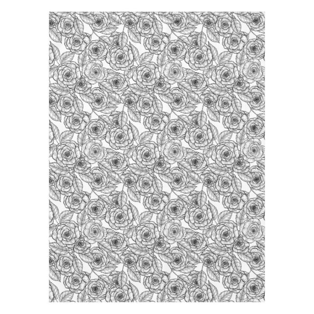 Toalha De Mesa Rosa desenhado à mão (Frente)