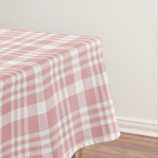 Toalha De Mesa Rosa e Branco Listrado Clássico