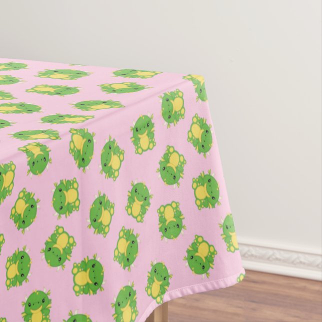 Toalha De Mesa Rosa Festa de aniversário Dragão (Posição Original)