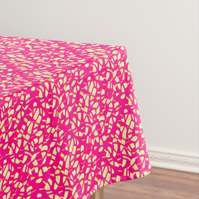 Toalha De Mesa Rosa profundo com padrões minúsculos de limão e cr (Posição Original)