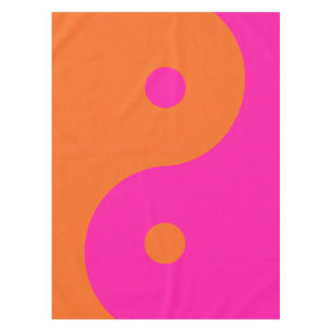 Toalha De Mesa Rosa Quente E Yin Yang Laranja