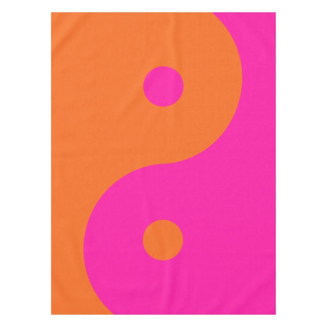 Toalha De Mesa Rosa Quente E Yin Yang Laranja (Frente)