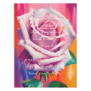 Toalha De Mesa Rosa Rosa Bold Em Flor Poema Boêmio Artsy