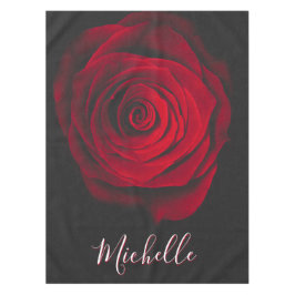 Toalha De Mesa Rosa vermelha monográfica personalizada fotografia