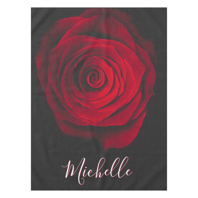 Toalha De Mesa Rosa vermelha monográfica personalizada fotografia (Frente)